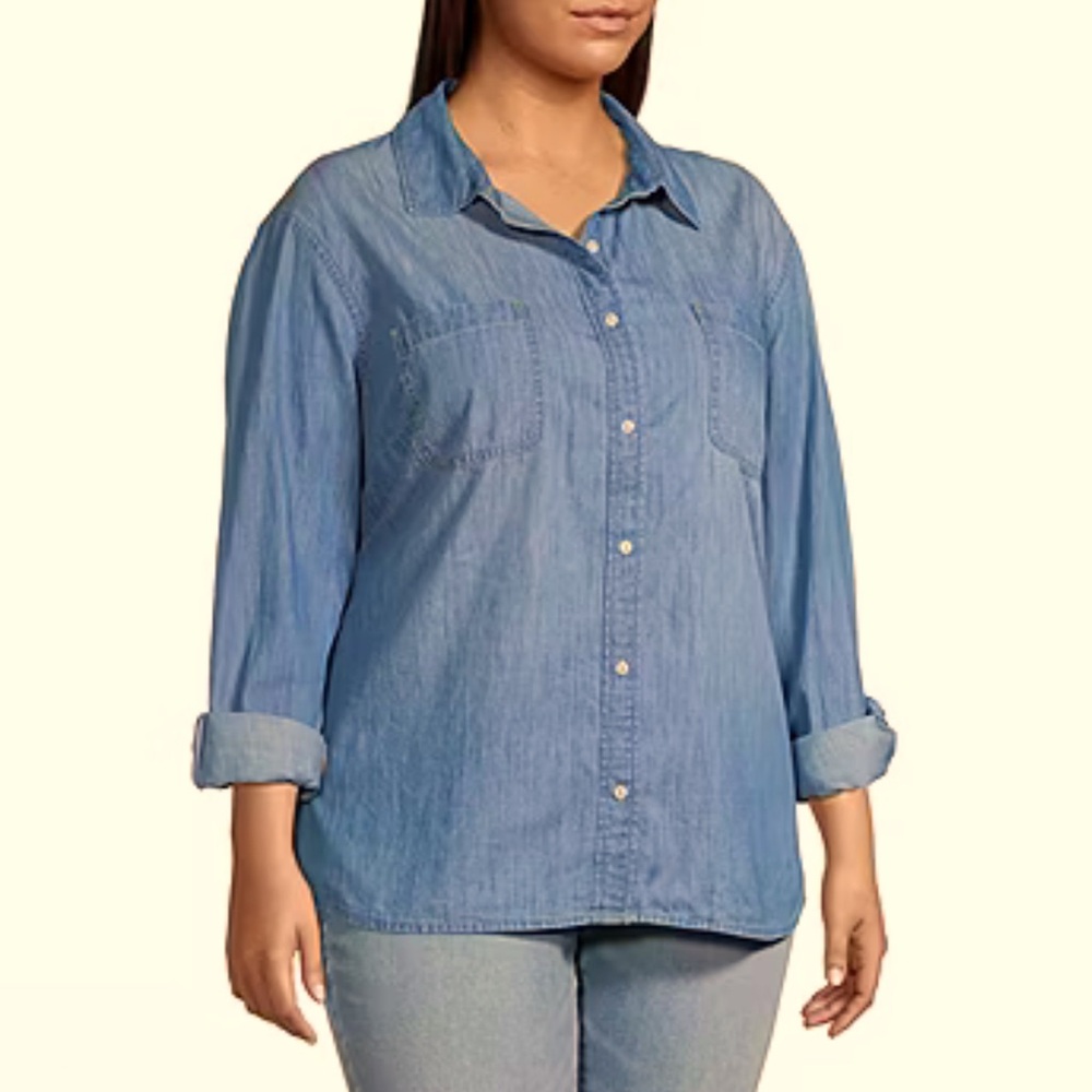 Denim Button Down Top